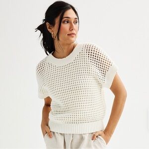 Sonoma shortsleeve open stitch dolman sweater